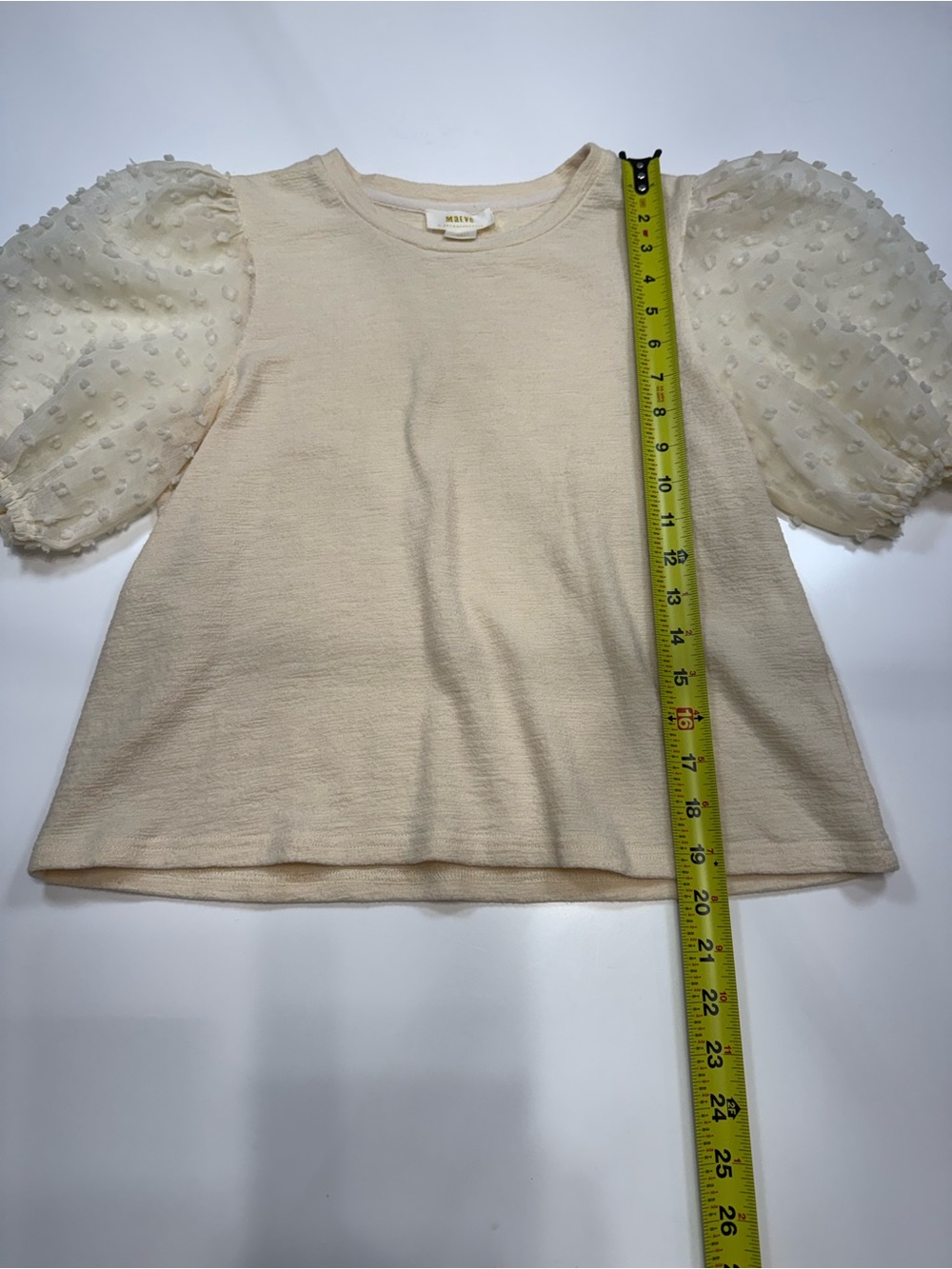 Maeve Anthropologie Cream Puff-Sleeve Knit Top - Picture 3 of 8